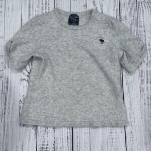 Abercrombie & Fitch cashmere dolman short-sleeve crew sweater tee M gray